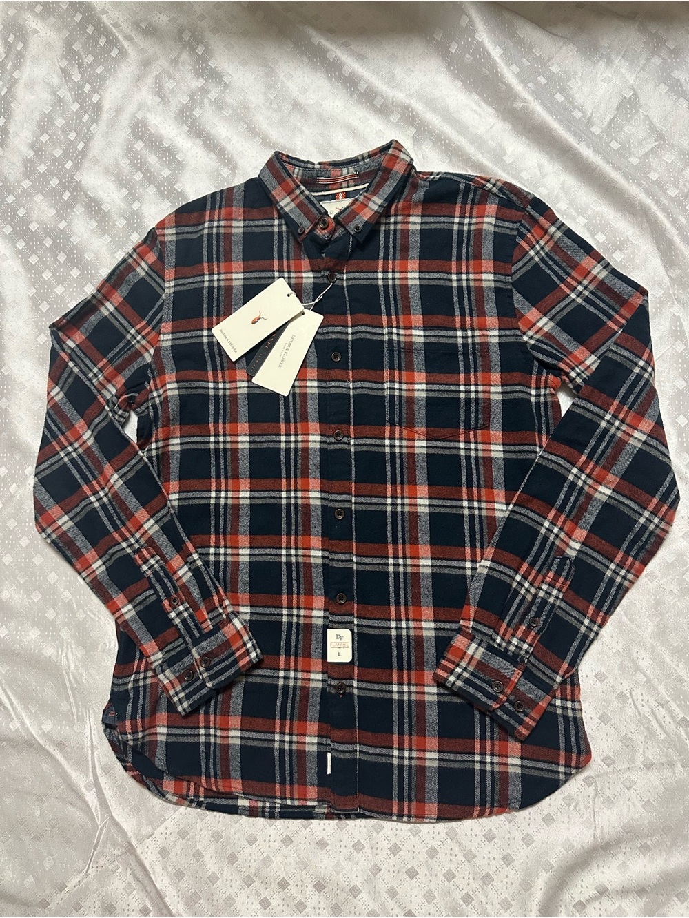 Denim & Flower Navy and Red Plaid Button-Down Shirt